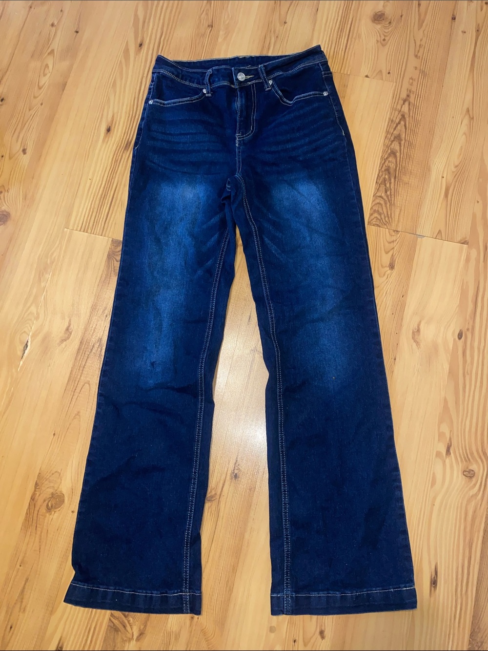 Women's Dark Blue Wide-Leg Jeans